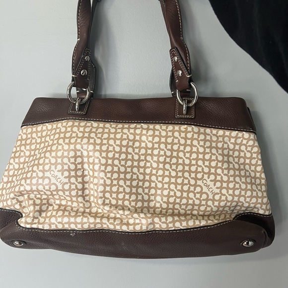 Coach Penelope Op Art Brown Coated Canvas Shoulder Bag - Picture 13 of 13